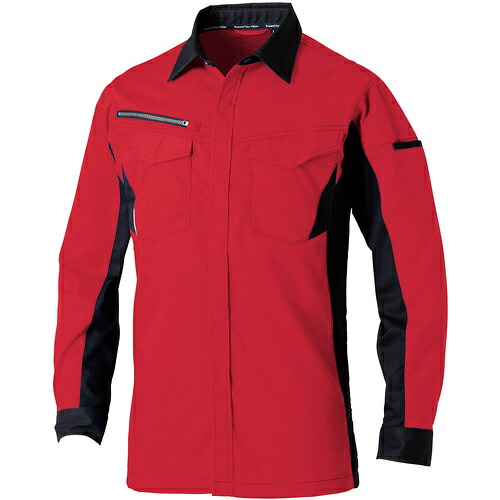 桑和 SOWA 3478-02 長袖シャツ レッド 5L 3478-02-043-5L [1173-9510088]