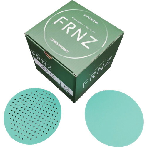 三共理化学 【100枚販売】三共 マジック式研磨フィルム FRNZグリーンフィルムディスク ZSCD-M（W穴（7穴））125#60 ZSFD-M125-60 [1226-1013529]