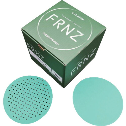 三共理化学 【100枚販売】三共 マジック式研磨フィルム FRNZグリーンフィルムディスク ZSCD-M（多孔穴（157穴））125#400 ZSFD-M125-400 [1226-1013604]