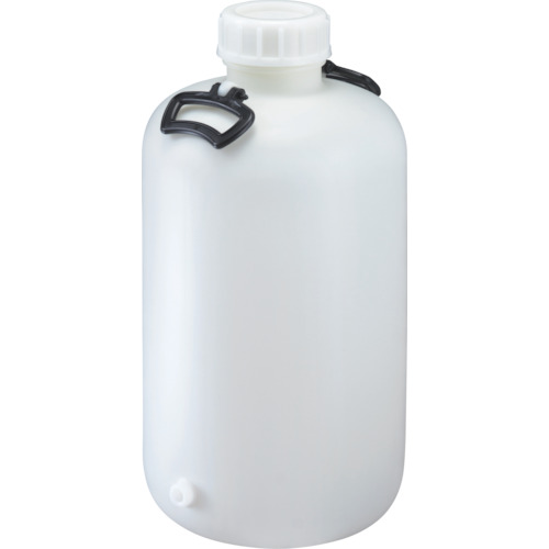 瑞穂化成 瑞穂 ポリタンク 取手付き 広口瓶 30L+3/8ソケット加工 （ソケット付） 009538 [1246-2095389]