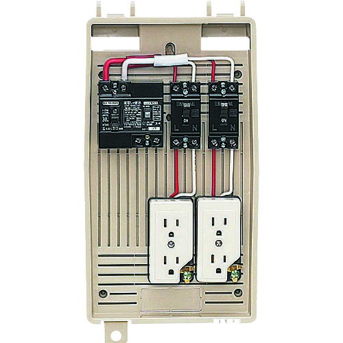 未来工業 【別途送料】 未来 屋外電力用仮設ボックス （漏電しゃ断器・分岐ブレーカ・コンセント内蔵） 2L-2CT [1302-9592707]