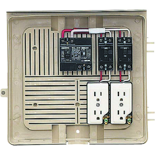 未来工業 【別途送料】 未来 屋外電力用仮設ボックス （漏電しゃ断器・分岐ブレーカ・コンセント内蔵） 2Y-2CT [1302-9794378]