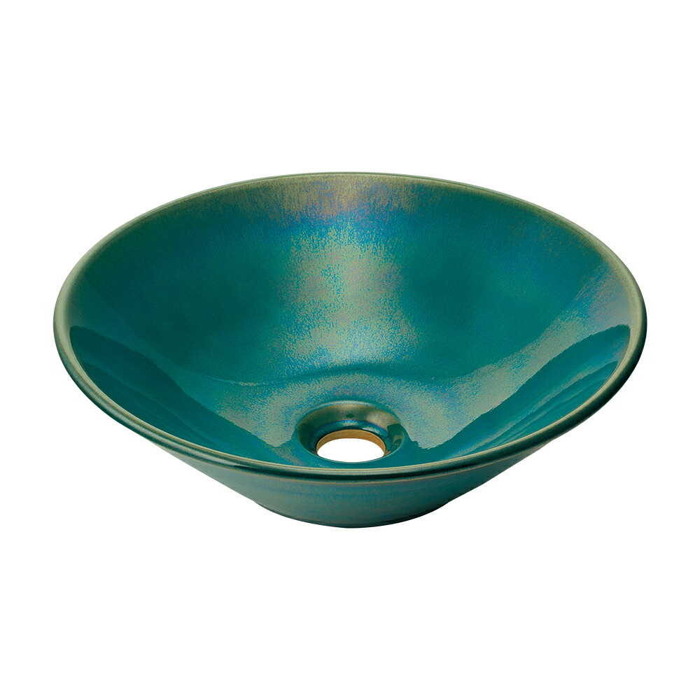 カクダイ KAKUDAI 丸型手洗器//孔雀 493-266-CB [142-125081]｜ＤＡＩＳＨＩＮ工具箱　店