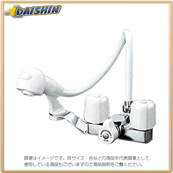 KVK 止水2ハンドル洗髪シャワー KF12F2-1EGS [1425-084502]｜ＤＡＩＳＨＩＮ工具箱　店 22,923円