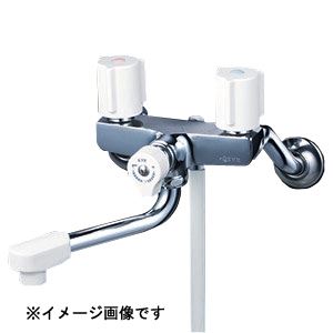 KVK 一時止水付2ハンドルシャワー(240mmパイプ付) KF100G3NR2 [1425-0282724]｜ＤＡＩＳＨＩＮ工具箱　店