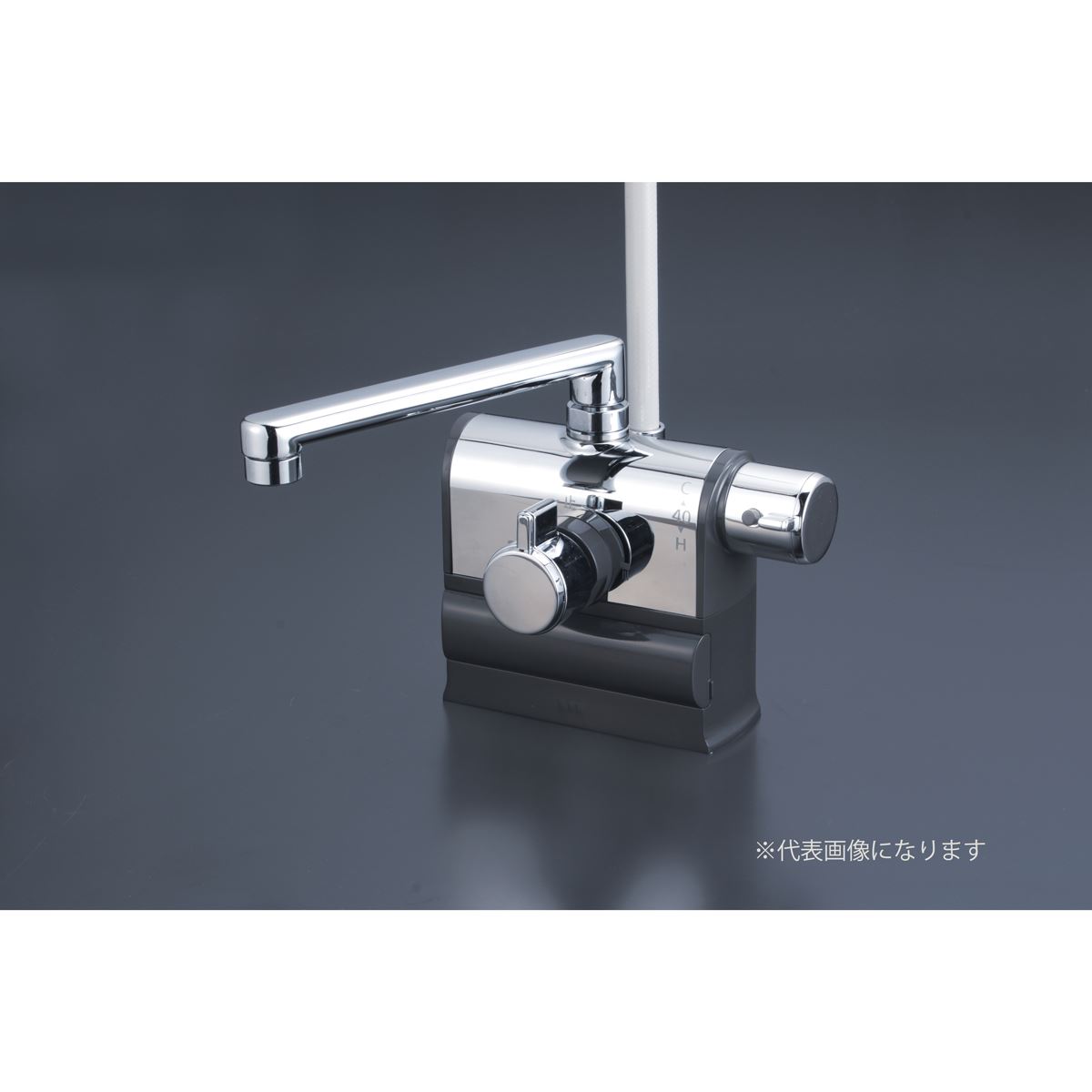 KVK デッキ形サーモスタット式シャワー ワンストップシャワー付 300mmパイプ仕様(撥水) KF3008RR3S2HS [1425-0805763]