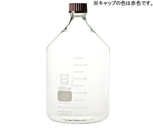 アズワン AS ONE ねじ口びん 赤キャップ付5000 2-076-07 [1445-0025847]｜ＤＡＩＳＨＩＮ工具箱　店
