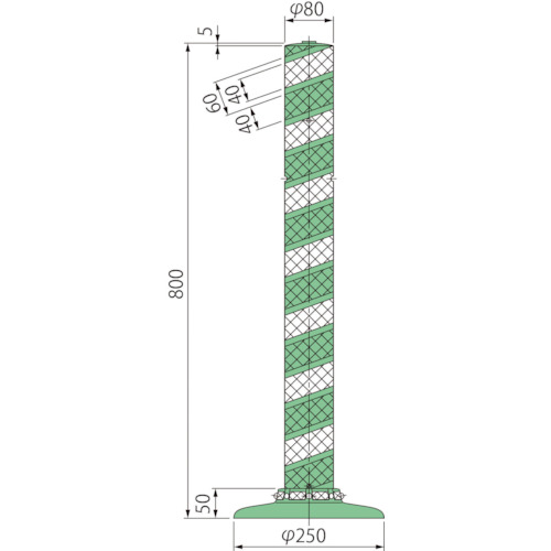 グリーンクロス 【別途送料】 【個人宅不可】 グリーンクロス 車線分離標全面反射LATR-80-250-M 6300029561 [1560-6366983]