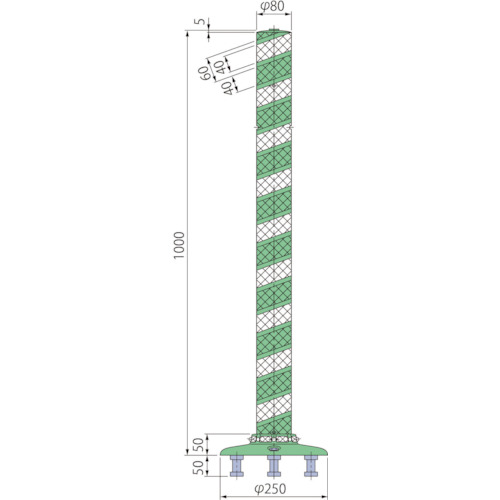 グリーンクロス 【別途送料】 【個人宅不可】 グリーンクロス 車線分離標全面反射LBTR-100-250-M 6300029566 [1560-6367034] 35,350円