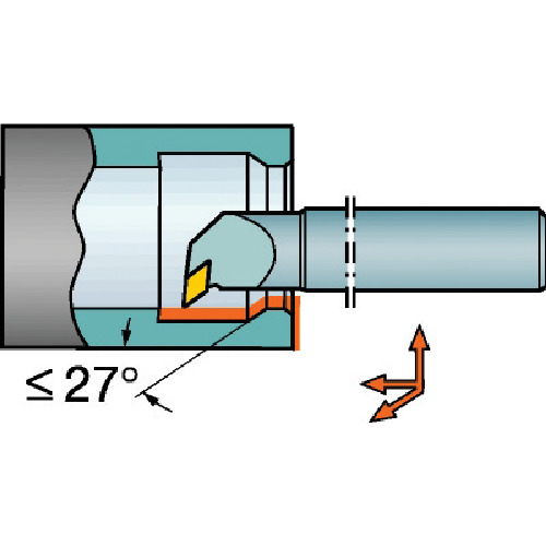 サンドビック SANDVIK コロターン107 ポジチップ用超硬ボーリングバイト（210） E25T-SDUCL 11-R [1572-00024534]