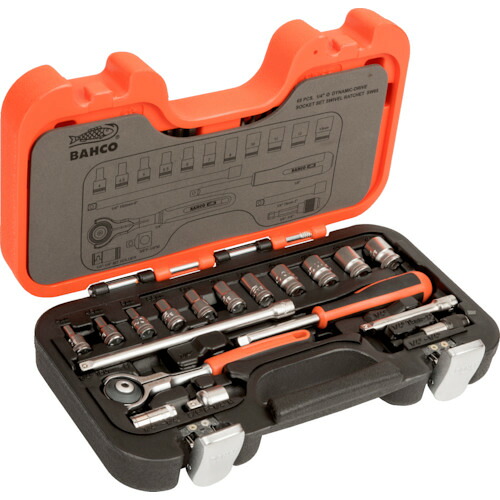 スナップオン・ツールズ BAHCO 65pcs. 1/4インチソケットセット スイベルラチェット SW65 [1583-0442898]