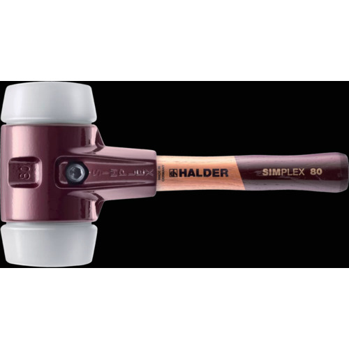 ロームヘルド・ハルダー HALDER SIMPLEX プラスチックハンマー 鋳鉄ハウジング、木製ハンドル 頭径（80）mm スーパープラスチック（白） 3007.082 [1674-8312871]