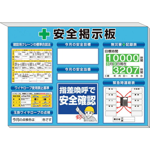 ユニット ミニ掲示板 クレーン合図法他入 青地 313-89B [171-0049011]