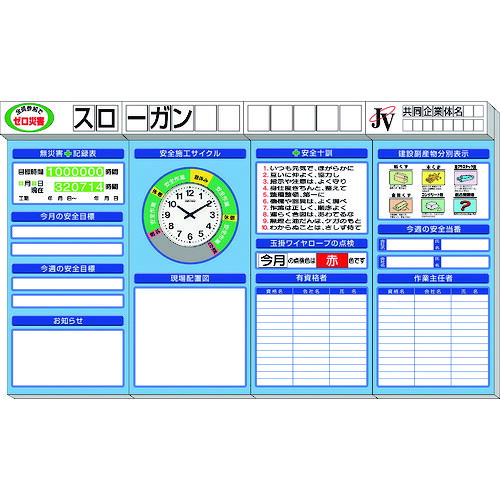 ユニット ◎安全掲示板（大）箱屋根時計付 313-91A [171-552689]