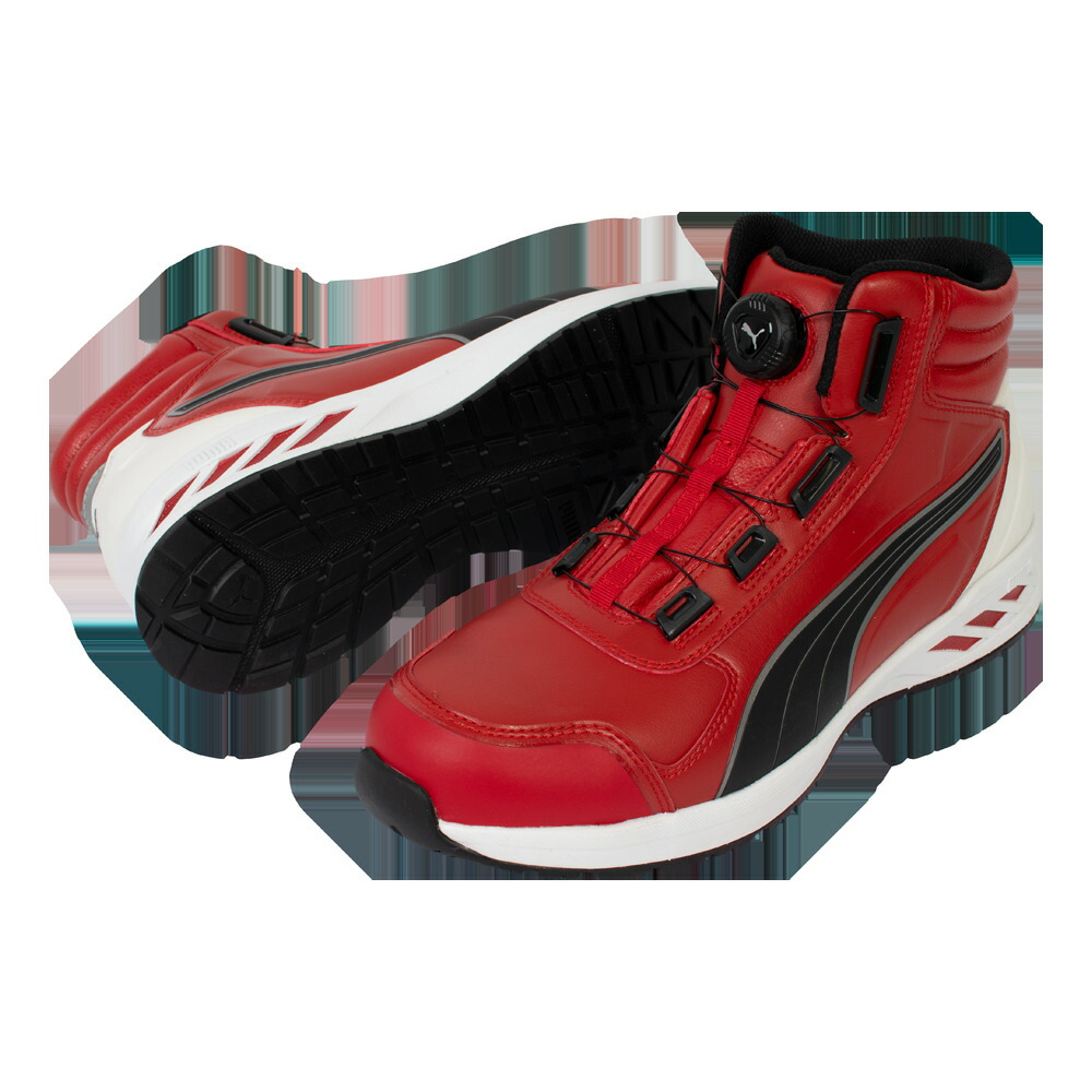 プーマ PUMA 安全靴 RIDER 2.0 RED&BLACK DISC MID　25.5 #63.358.0 [1871-8118736]