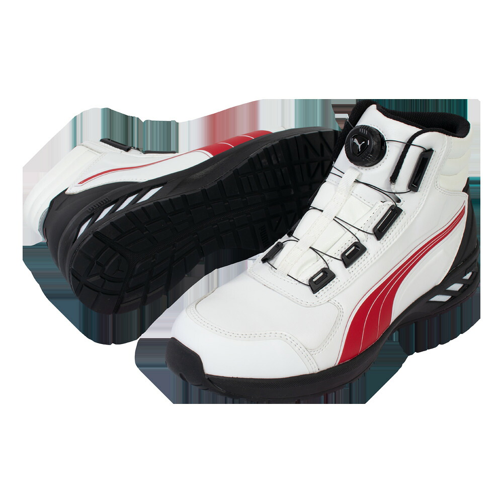 プーマ PUMA 安全靴 RIDER 2.0 WHITE&RED DISC MID　26.0 #63.359.0 [1871-8118767]