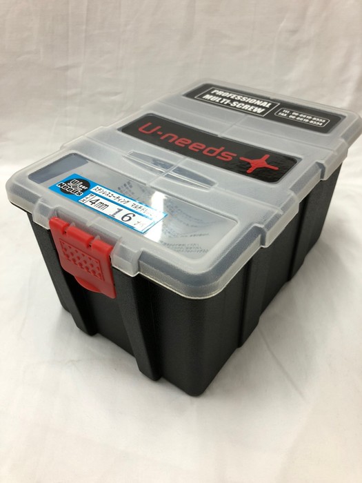 ユニーズ マルチドリルビス ステンレスコーティング 4×16なべ 徳用プラ大（1.875本入）SQ2PH2（四角ビット）-110mm×4本・65mm×6本付 NMD416CN-PO [200-575146]