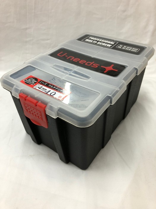 ユニーズ マルチドリルビス ユニクロ 4&times;40皿 徳用プラ大箱（1.128本入）SQ2PH2（四角ビット）-110mm&times;4本・65mm&times;6本付 NMD440S-PO [200-575528]｜ＤＡＩＳＨＩＮ工具箱　店
