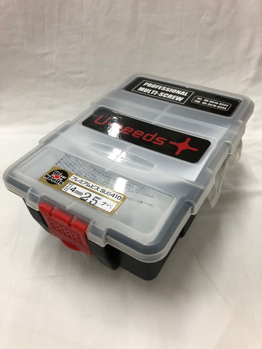 ユニーズ プレミアムビス SUS410 4×25なべ 徳用プラ箱（790本入） SQ2PH2（四角ビット）-110mm×4本・65mm×6本付 PSN425-PT [200-576006]