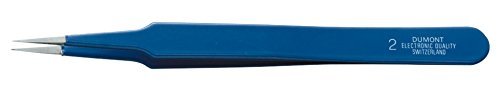 デュモント DUMONT ピンセット NO.2 ブルー・イノックス 0302-2-CO [211-716404]｜ＤＡＩＳＨＩＮ工具箱　店