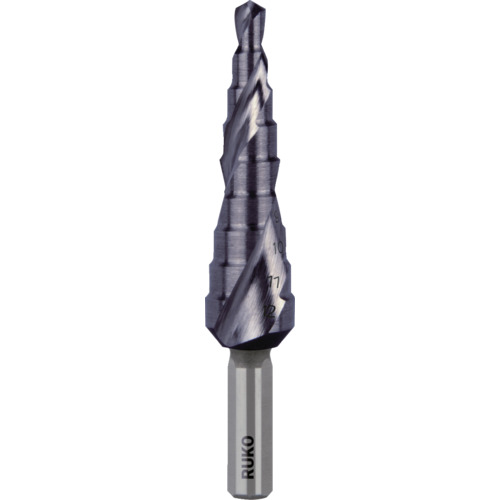ルコ RUKO 2枚刃スパイラルステップドリル 12ｍｍ チタンアルミニウム 101050-9F [223-136183]｜ＤＡＩＳＨＩＮ工具箱　店