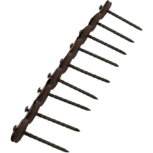 八幡ねじ 【5Pk販売】YAHATA ステンレス連結かさ釘（1本あたり9個連結） 38 ブロンズ（10本入） 4979874224491 [2310-4224491]