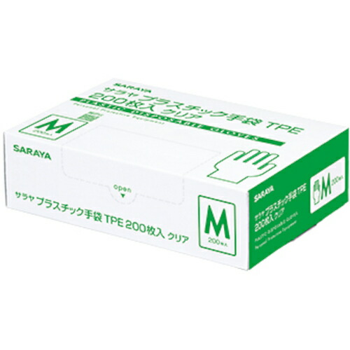 サラヤ 【30個販売】プラスチック手袋TPE200枚入クリアM 50976 [244-509764] 17,689円