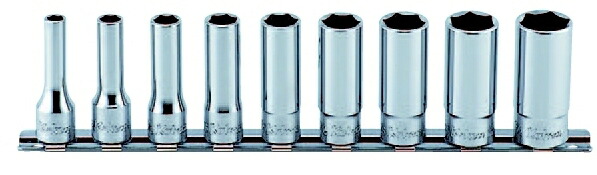 コーケン Ko-Ken 3/8（9.5mm）6角ディープソケットレールセット 9ヶ組 RS3300A/9 [255-216482]