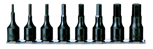 コーケン Ko-Ken 3/8（9.5mm）ヘックスビットソケットレールセット 8ヶ組 RS3012M/8-L52 [255-216826]