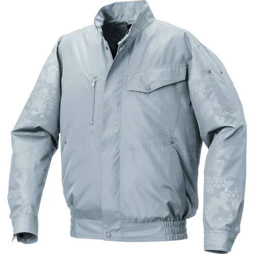 空調服 空調服 ポリエステル製エンボスプリント空調服［［R上］］ ウェアのみ グレー×グレーエンボス LL KU92000-C06-S4 [2616-8511578]