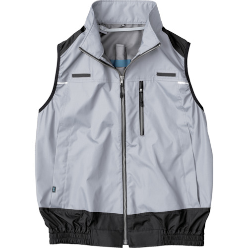 空調服 空調服 冷却上着 遮熱フルハーネス空調ベスト KU92120 シルバー L KU92120K30S3 [2616-8517068]
