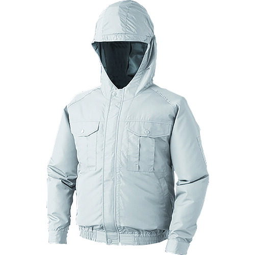 空調服 空調服 フード付ポリエステル製ワーク空調服［［R下］］ ウェアのみ シルバー 3L KU90810-C06-S5 [2616-7498784]