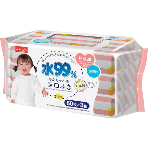 レック 【16袋販売】LEC 水99手口ふき60枚×3 E00874 [2617-9048743]