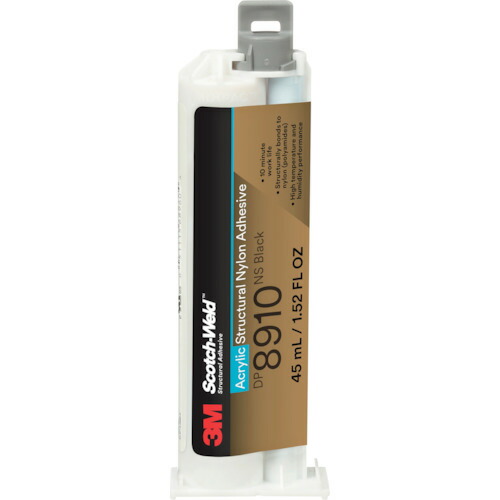 スリーエム 3M 【12個販売】Scotch-Weld 二液混合型アクリル接着剤 ナイロンボンダー DP8910NS ブラック 45ml DP8910NS 45ML [263-9189242]