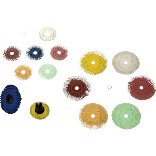 スリーエム 3M 【80枚販売】ラジアル・ブリッスルディスク #8000相当 ライム 76.2mm BR DISC 1M 3X3/8 [263-1869197]