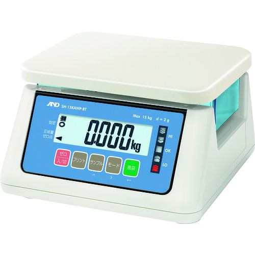 エー・アンド・デイ AND A＆D 防塵・防水はかりワイヤレス通信モデル SH-15KAWP-BT SH-15KAWP-BT [297-158282]