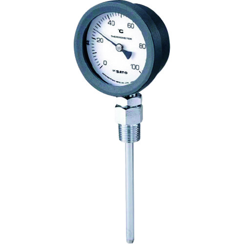 佐藤計量器 佐藤 バイメタル式温度計BM-S-75P 0～100℃100L（2102-00） BM-S-75P-5 [298-200177]