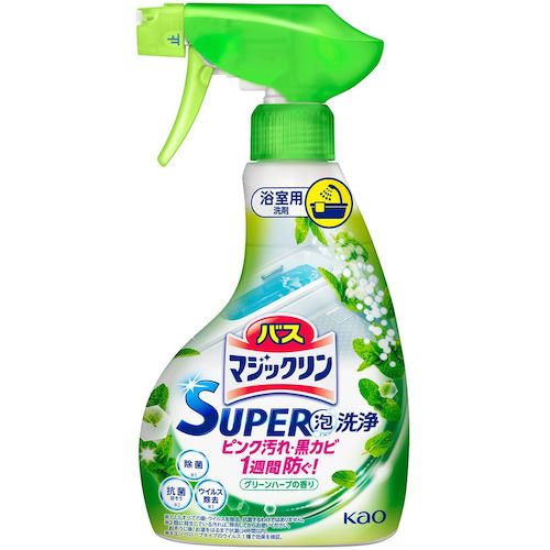 花王 Kao 【12個販売】バスマジックリン SUPER泡洗浄 グリーンハーブの香り 本体 350ml 426550 [301-426550]
