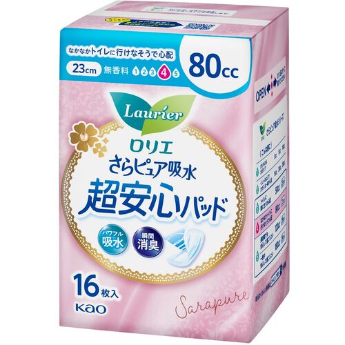 花王 Kao 【16個販売】ロリエさらP吸水超安心パッド80cc16枚 432834 [301-432834]