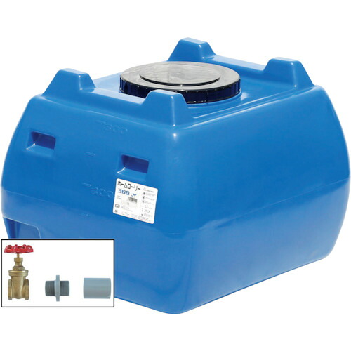 スイコー 【個人宅不可】 SUIKO ホームローリータンク300 青 ドレンバルブセット（40A）付 HLT-300(B)+VALVE-SET40A [305-00000508]
