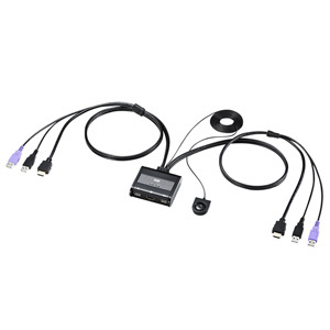 サンワサプライ HDMI対応手元スイッチ付きパソコン自動切替器(2:1) SW-KVM2WHU SW-KVM2WHU [444-593479]