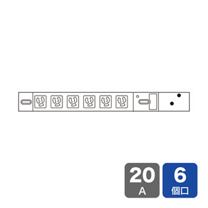 サンワサプライ 19インチサーバーラック用コンセント(20A) TAP-SVSL206 TAP-SVSL206 [444-838600]｜ＤＡＩＳＨＩＮ工具箱　店