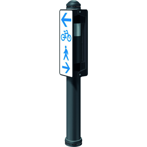 積水樹脂 【別途送料】 【個人宅不可】 【5本販売】積水 ウレタン樹脂あいボラード サインタイプ 両面 メタリックグレー 固定式【駐車禁止】B-01 WSDK-7DS-M80、B-01 [475-00000894]｜ＤＡＩＳＨＩＮ工具箱　店