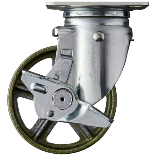 ハンマーキャスター ハンマー 旋回式イモノ車輪 125mm ストッパー付 513M-C125 [643-0032459]