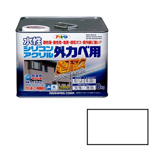 アサヒペン 水性シリコンアクリル外かべ用 ホワイト -｜ＤＡＩＳＨＩＮ工具箱　店
