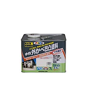 アサヒペン 水性外かべ凹凸塗料ツヤあり 7L アイボリー - [665-453020]