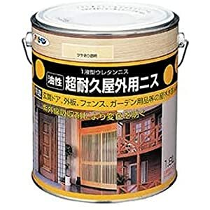 アサヒペン 超耐久屋外用ニス 1.8L 透明（クリヤ） - [665-524157]