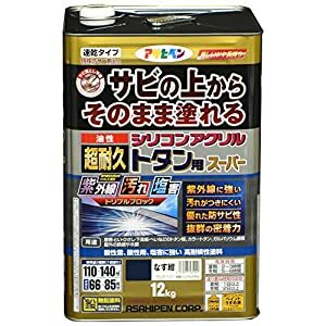 アサヒペン 油性超耐久シリコンアクリルトタン用 12KG なす紺 - [665-535900]