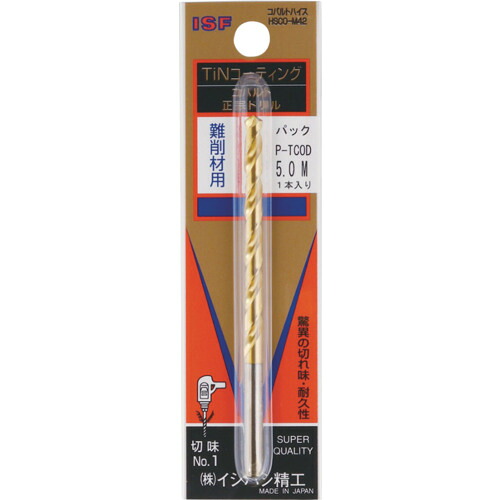 イシハシ精工 ISF パック入 TINコバルト正宗ドリル 11.6mm （1本入） P-TCOD-11.6 [804-456162]