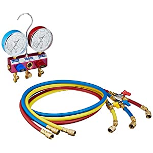 イチネンTASCO タスコ R463A・R410A・R32用ハイブリッドゲージマニホールドキット（150cmホースバルブ付） TA122SV-2 [818-112393]
